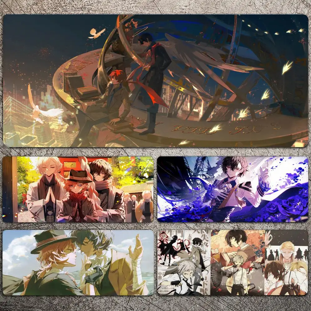 Anime Bungou Stray Dogs Mousepad Large Gaming Mouse Pad LockEdge Thickened Computer Keyboard Table Desk Mat