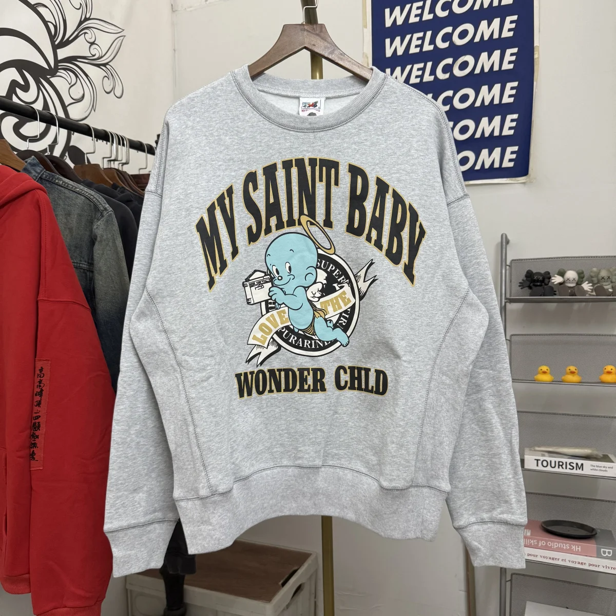 

Повседневная свободная круглая толстовка с принтом ангела для малышей в американском стиле High Street ex, модная куртка из хлопка и полиэстера для молодежи, отдыха