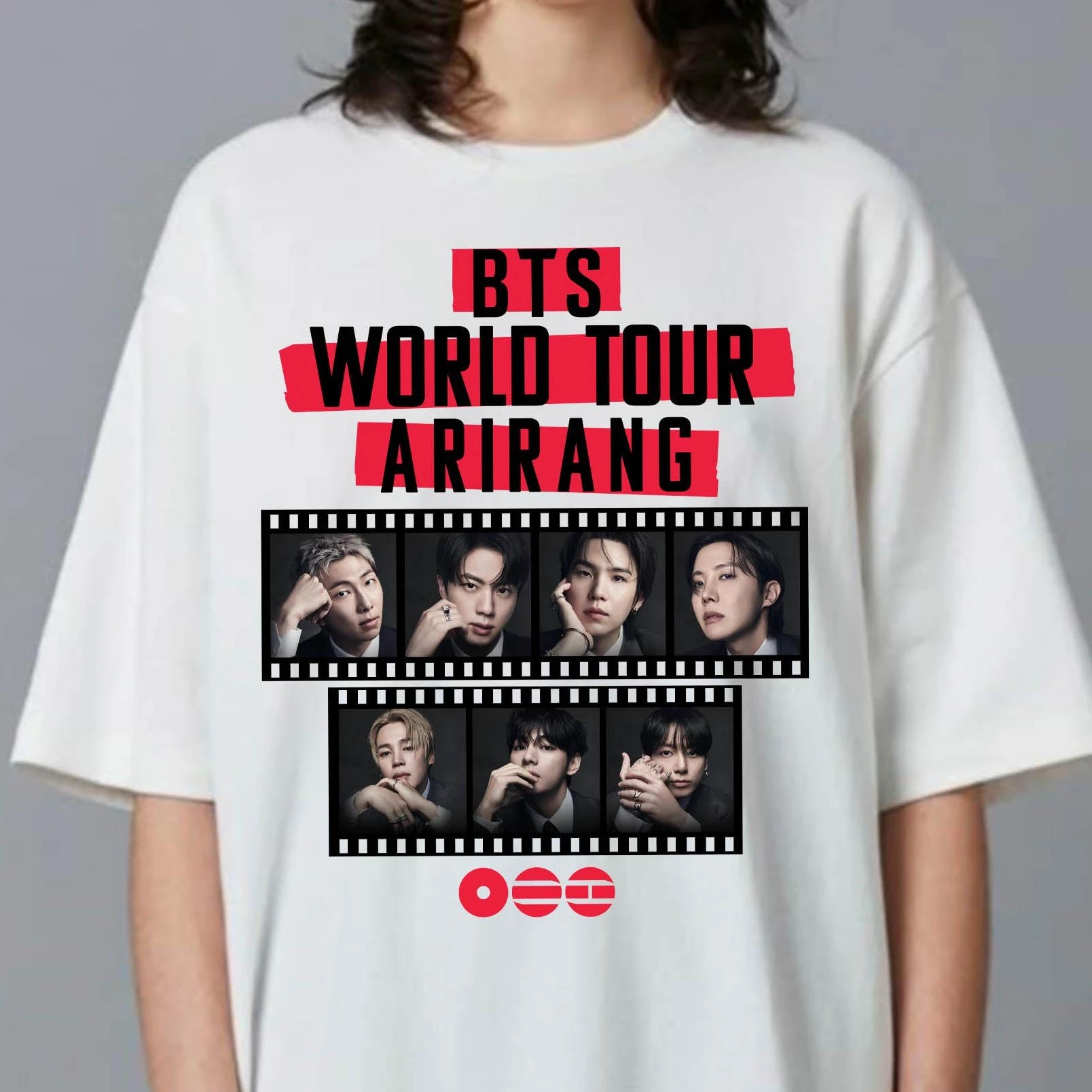 2026 BTS Arirang Album Tour Film Strip Graphic T-shirt Men Women Summer 100 Cotton Clothing Fashion Short Sleeved Top Streetwear