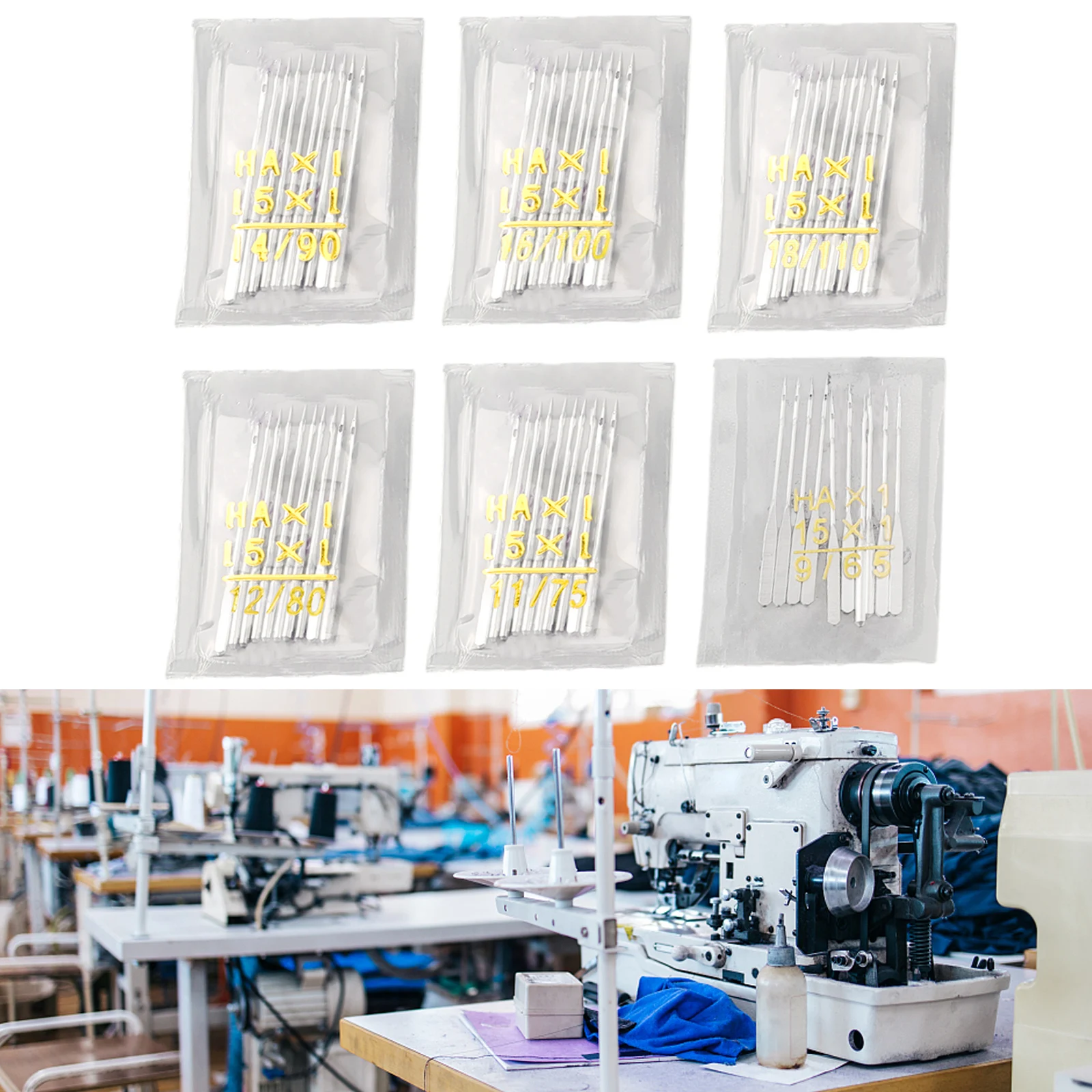 Accessories Sewing Needles Standard Size 60 Piece Easy To Use High Quality Iron Alloy Sewing Machine Needle Set