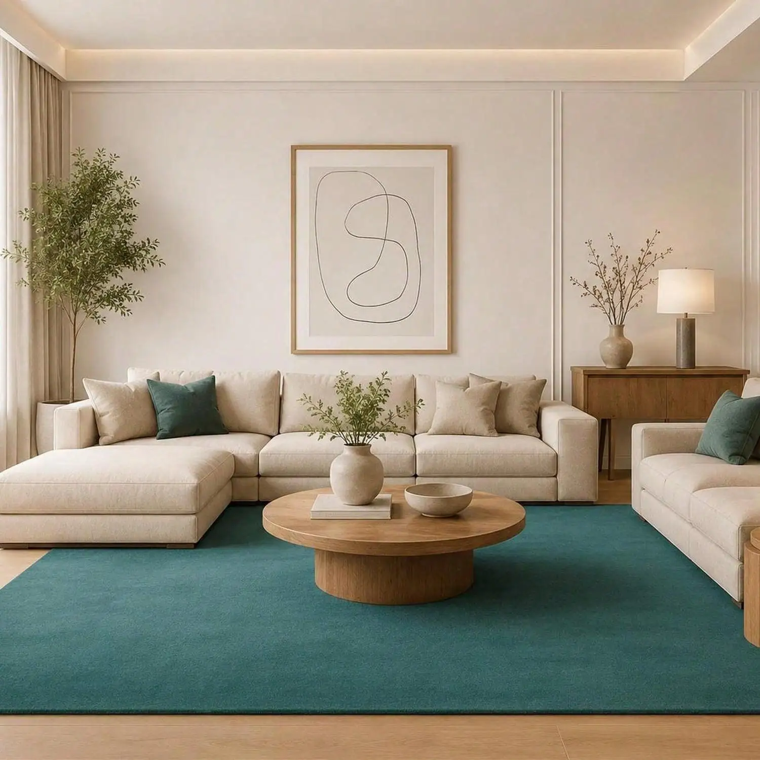 Dark Blue-Green Carpet, Solid Turquoise Corridor Carpet, Modern Minimalist Style Carpet