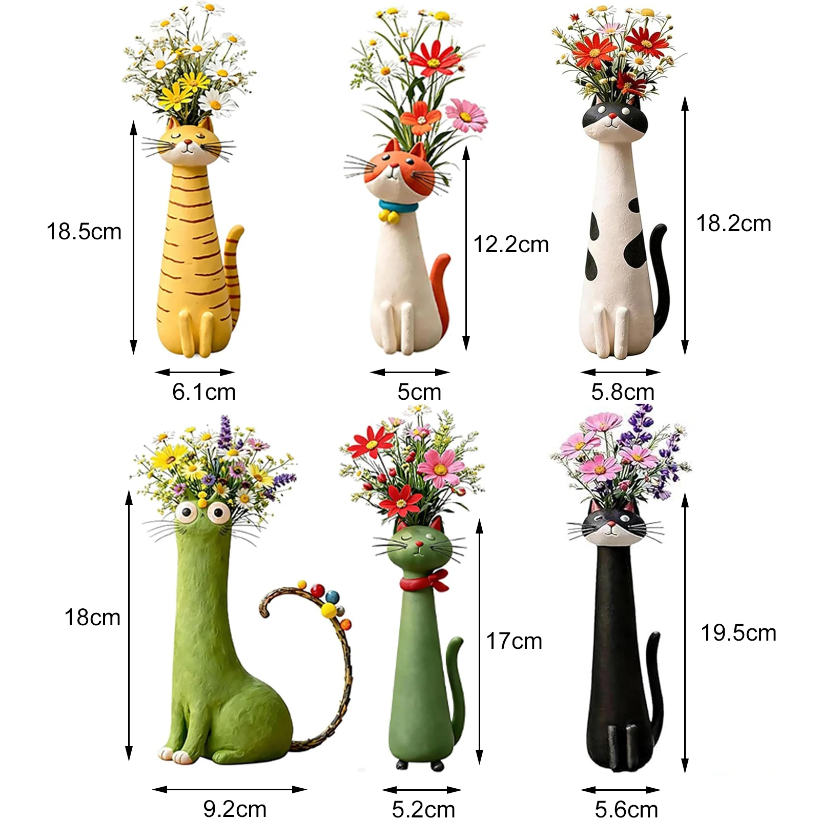Handcrafted Quirky Cat Vase Modern Cute Cat Shaped Flower Vase Creative Ornament Aesthetic Table Decor for Flowers/Accessories