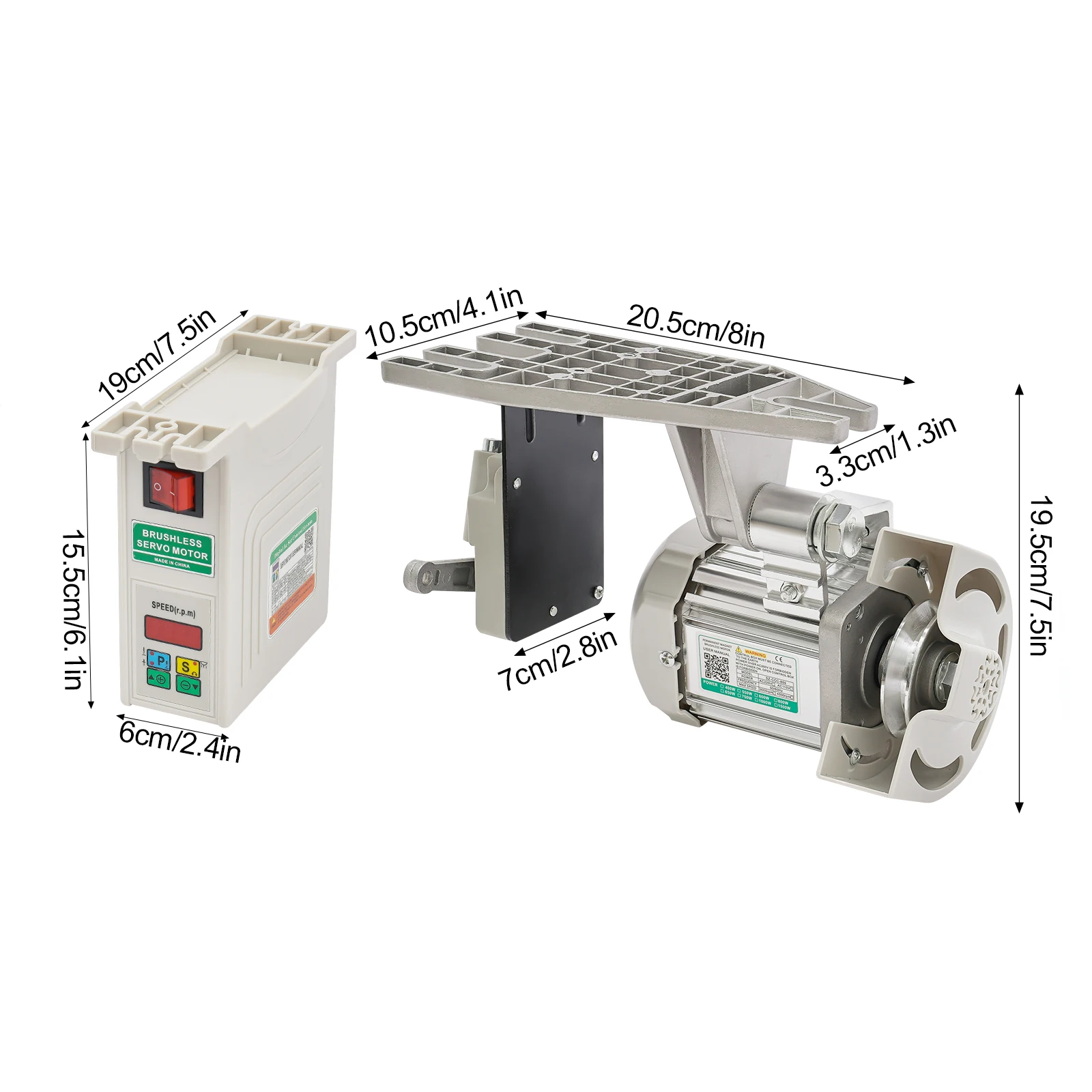 750 W energiesparender Nähmaschinenmotor, bürstenloser Motor, 500–3500 U/min, bürstenloser elektronischer Motor, mechanische Geräte, LED-Anzeige – Detail 1