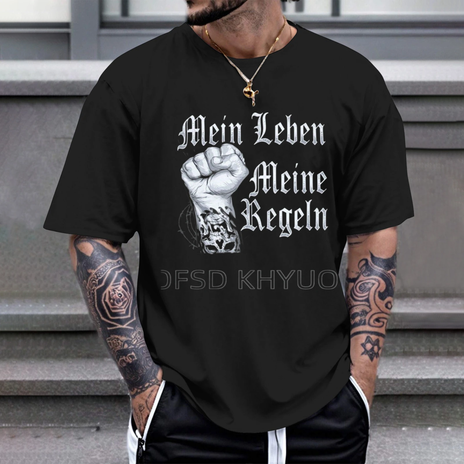 Herren-T-Shirt „My Life My Rules Fist“, perfekt für Freizeitkleidung, Partys und Karnevalsoutfits