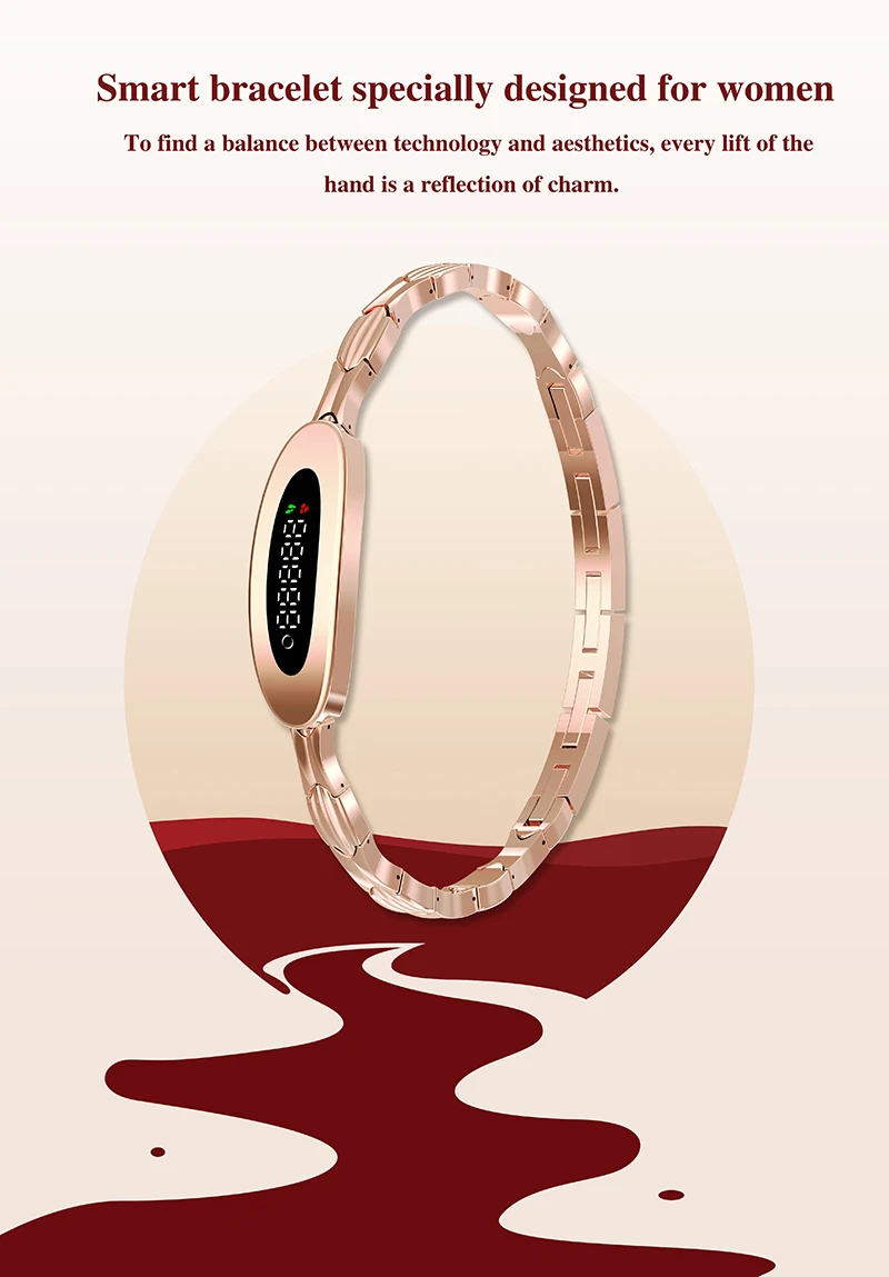 S9  Lady Diving Watch 50 Meters Waterproof Precise Red Light Blood Oxygen All Day Heart Rate Tracking Metal Women Smart Watch - view 3