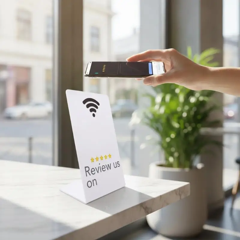 Blank NFC Rating Stand NFC215 Chip 504Bytes 13.56MHz Scannable Social QR Code for Dining Room Feedback