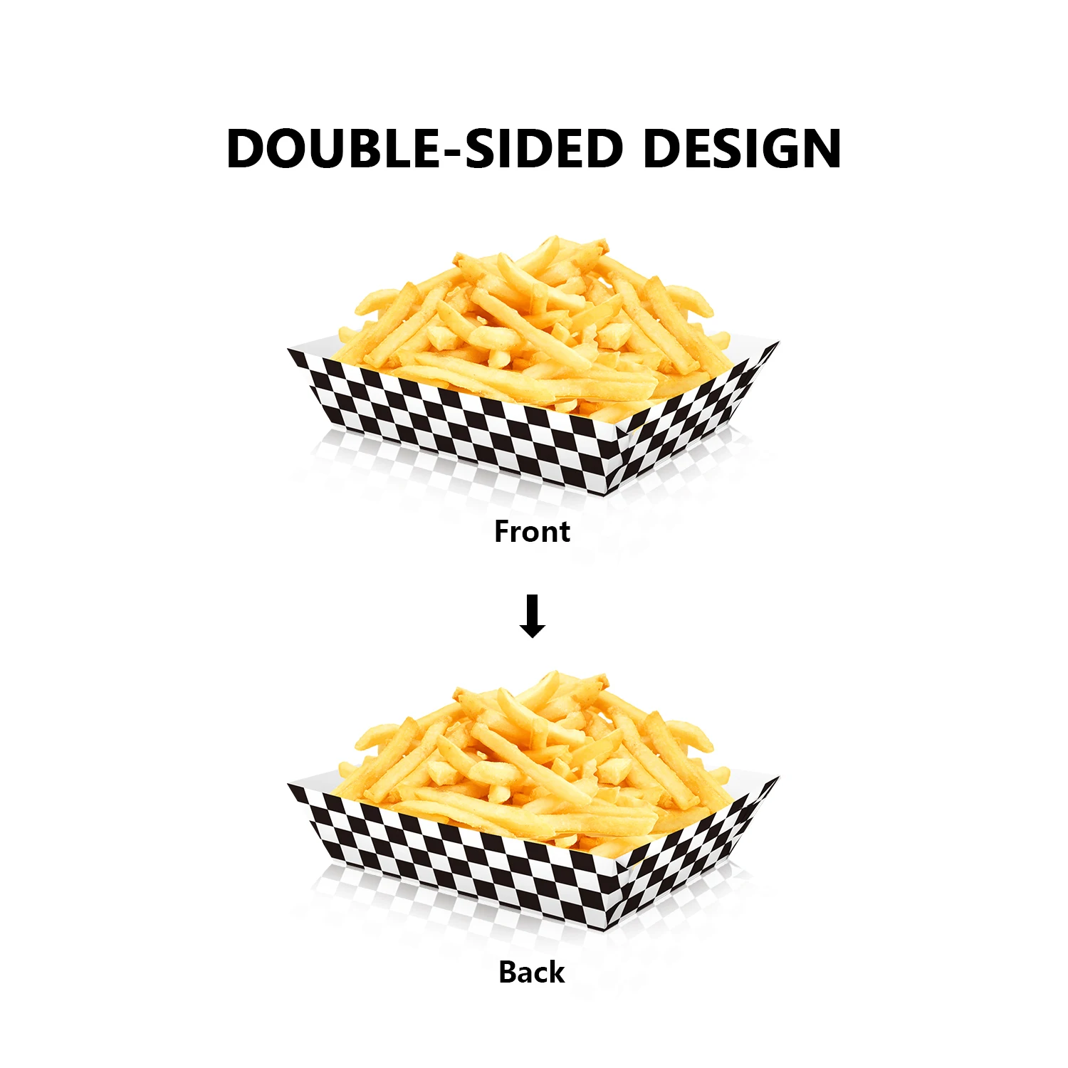 6/12pcs Race Car Black White Checkered Food Boxes Paper Snack Trays Birthday Party Supplies Food Holders for Popcorn Nacho Snack