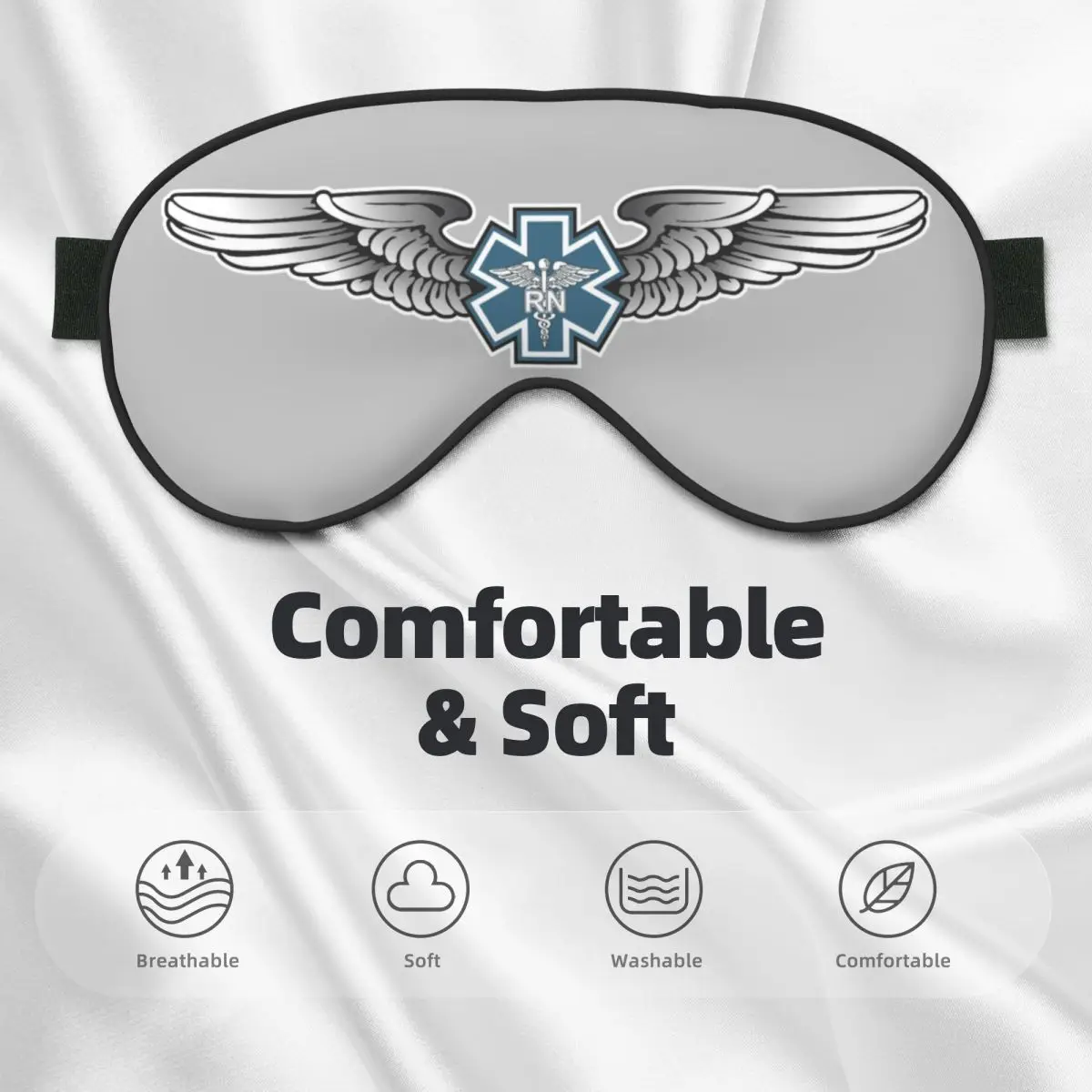 Patch oculaire créatif avec Logo étoile de vie personnalisé, emblème EMT, bandeau pour hommes et femmes, masque de sommeil de voyage, pause déjeuner, couverture pour les yeux