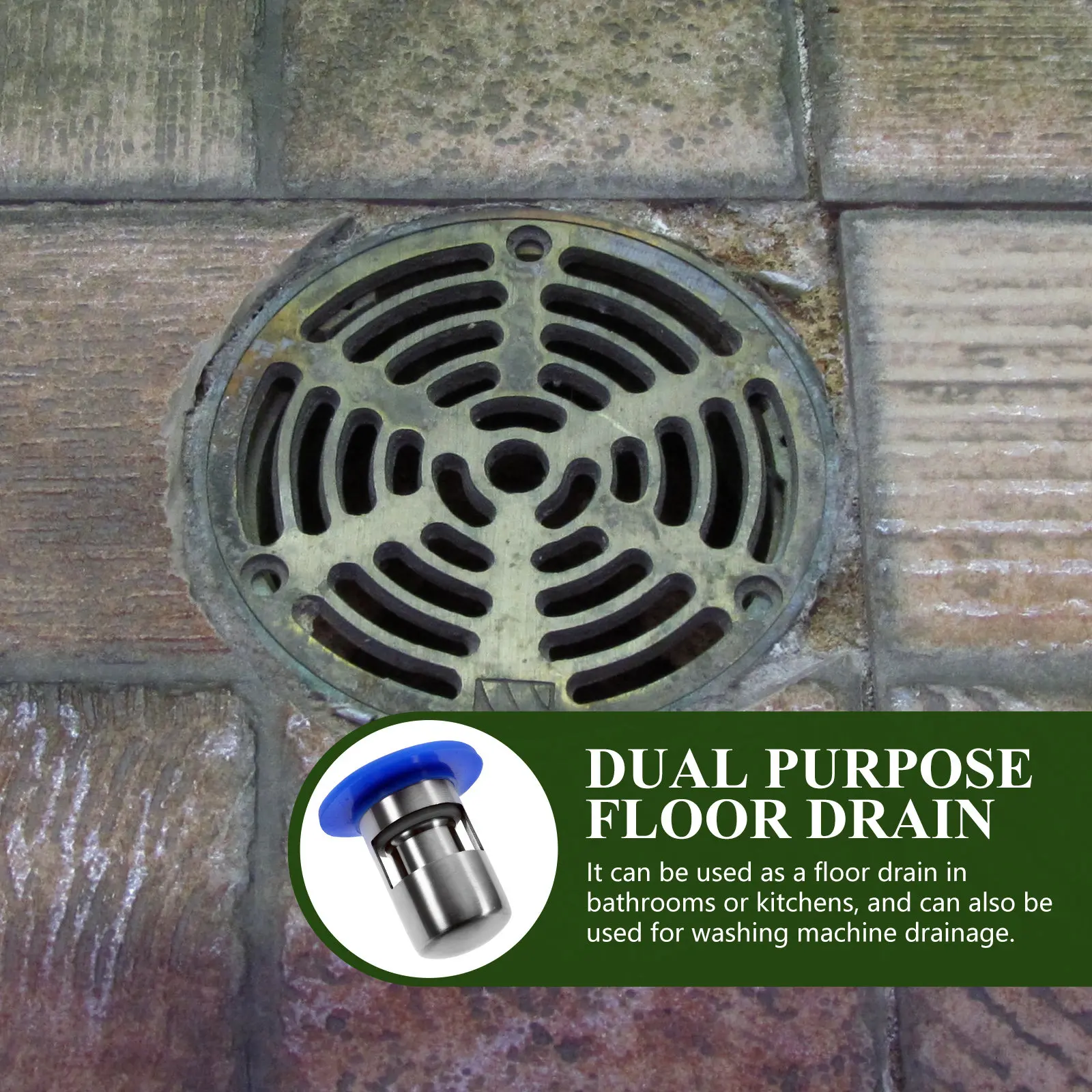 U Shaped Stainless Steel Floor Drainer 3.8x10.5cm Deodorant Drain Core for Bathroom Kitchen Washing Machine Garage Basement
