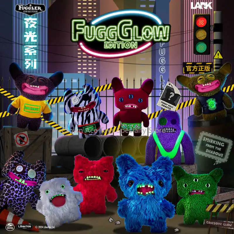 Original Fuggler FUGGGLOW PART OF ME IS GLOW IN THE DARK Plush Toys Little Monsters Fashion Lovelys Small Shorts Toys for Kid