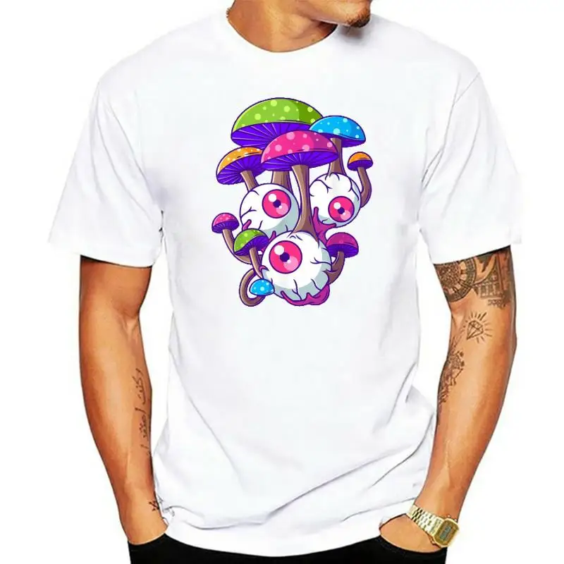 Psychedelic Mushroom Hippie Magic Fungus Shrooms Trance Rave T-Shirt Camisas Men Classic Tops Shirts For Men Designer T Shirts