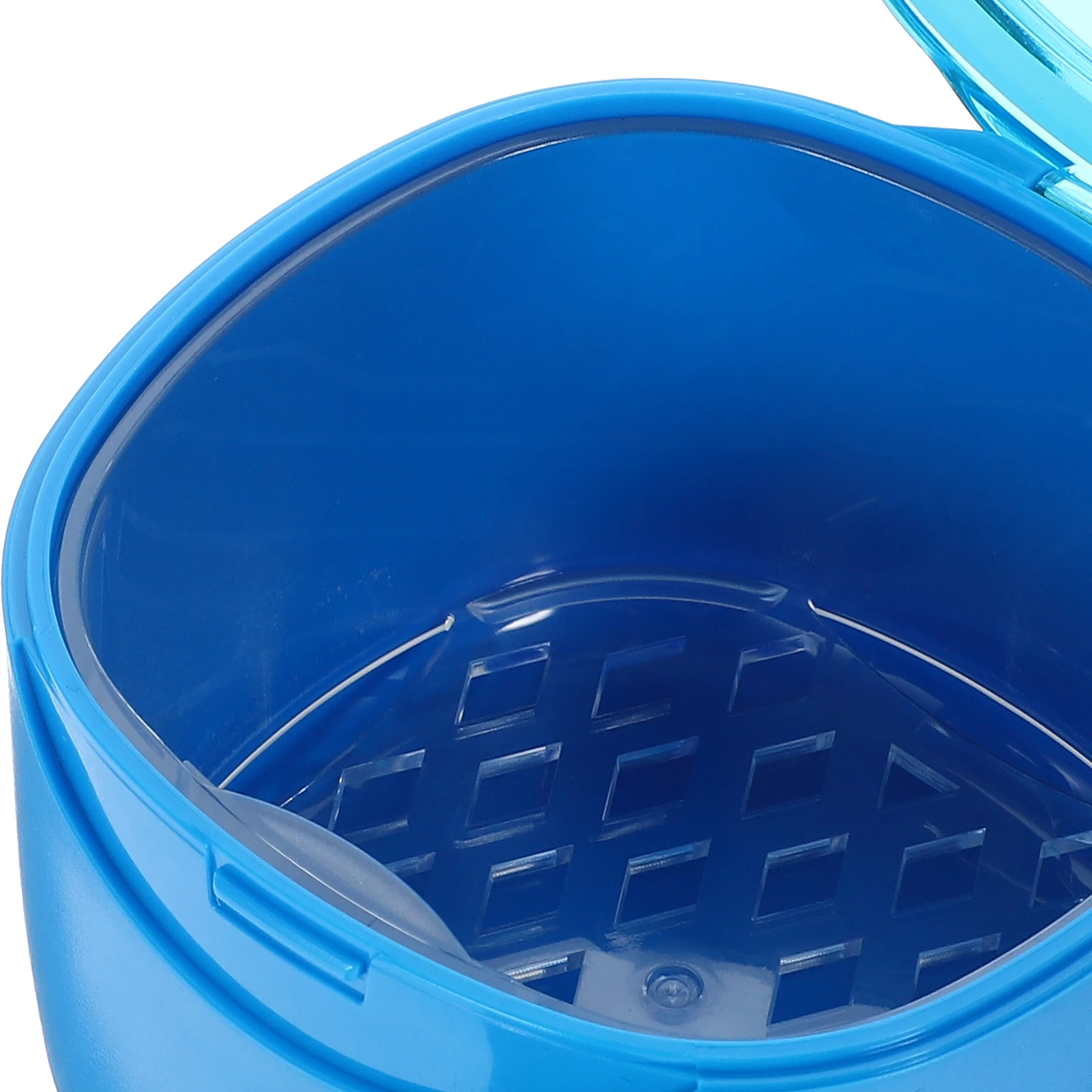 

Portable Denture Case Retainer Box for Braces Cleaning Bath Travel Daily Sky Blue Storage Supplies Lightweight Safety Lock