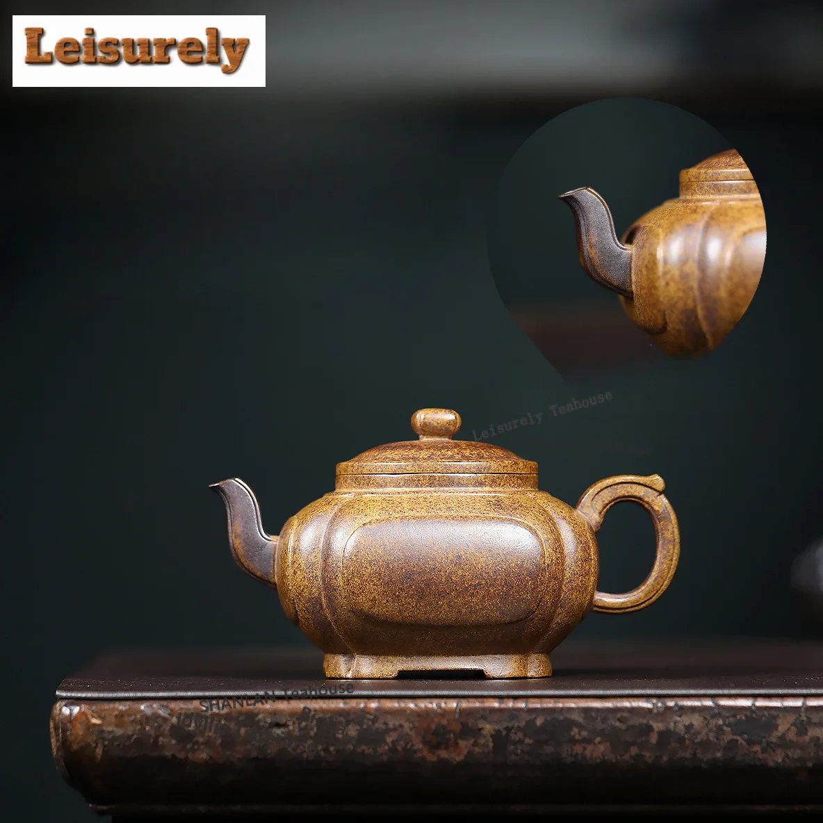 310ml Yixing Purple Clay Teapots Handmade Square Tripod Pot Raw Ore Wood-fired Porcelain Mud Kettle With Infuser Zisha Tea Set