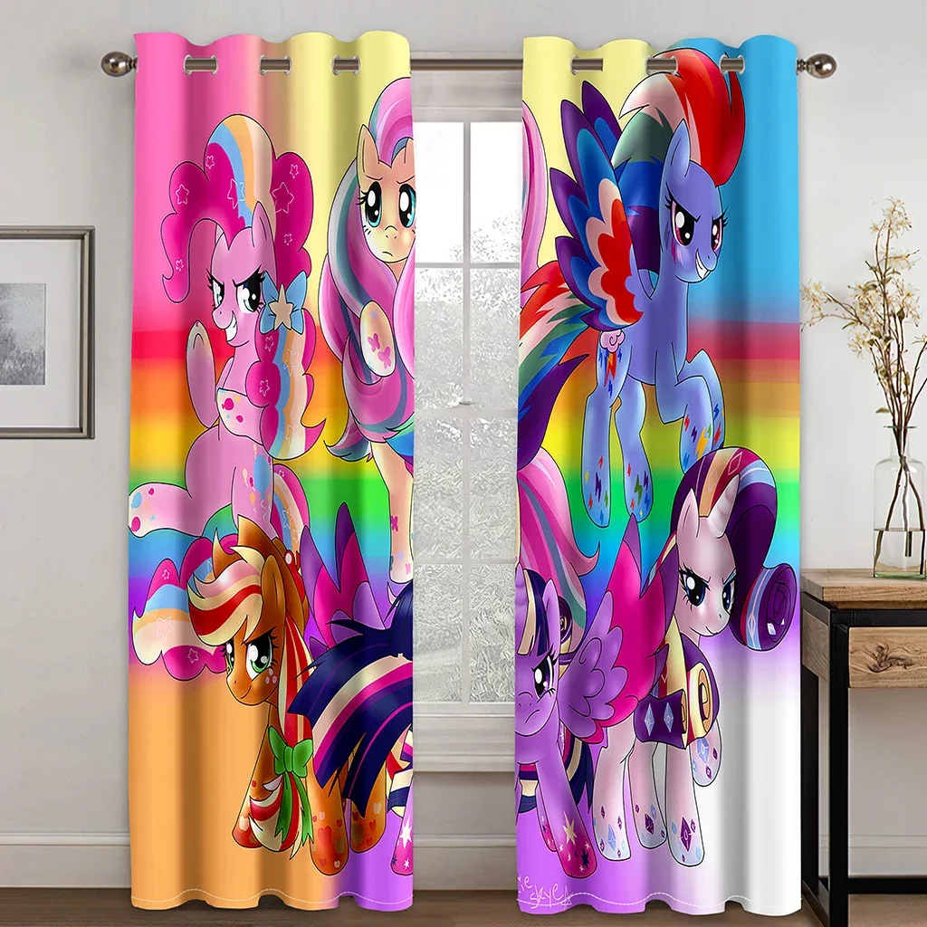 

Children's Favorite Unicorn Curtains Rainbow Horse Pattern Sunshade Curtains Boys Girls Room Bedroom Decorative Curtains