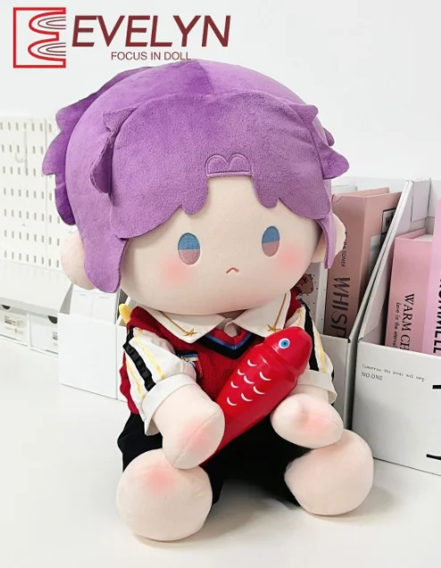 

Evelyn Love and Deepspace Rafayel 40cm Sitting Posture Attribute Cute Cartoon Cotton Plush Doll Replaceable clothing set Xavier