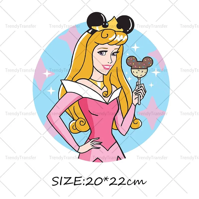 Dessert Prinses Ijs Ijzer Op Transfers Warmte Pers Stickers Voor Kleding Thermische Trasnsfer Prints - afbeelding 1