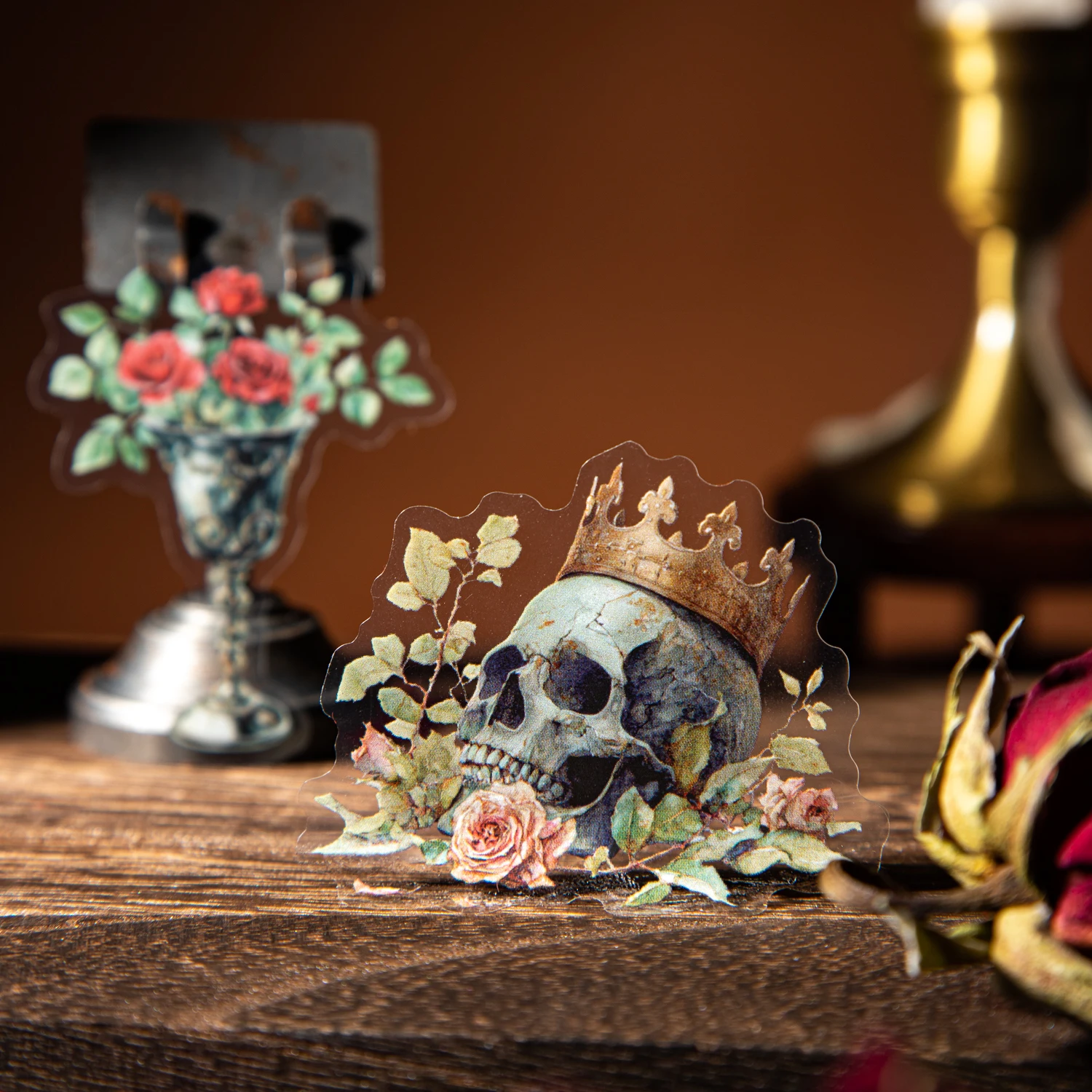 30 ورقة/حقيبة رعب قوطي داكن على شكل وردة تحت عنوان PET ملصق حزمة DIY بها بنفسك سجل القصاصات جراب هاتف دفتر الديكور الحرفية