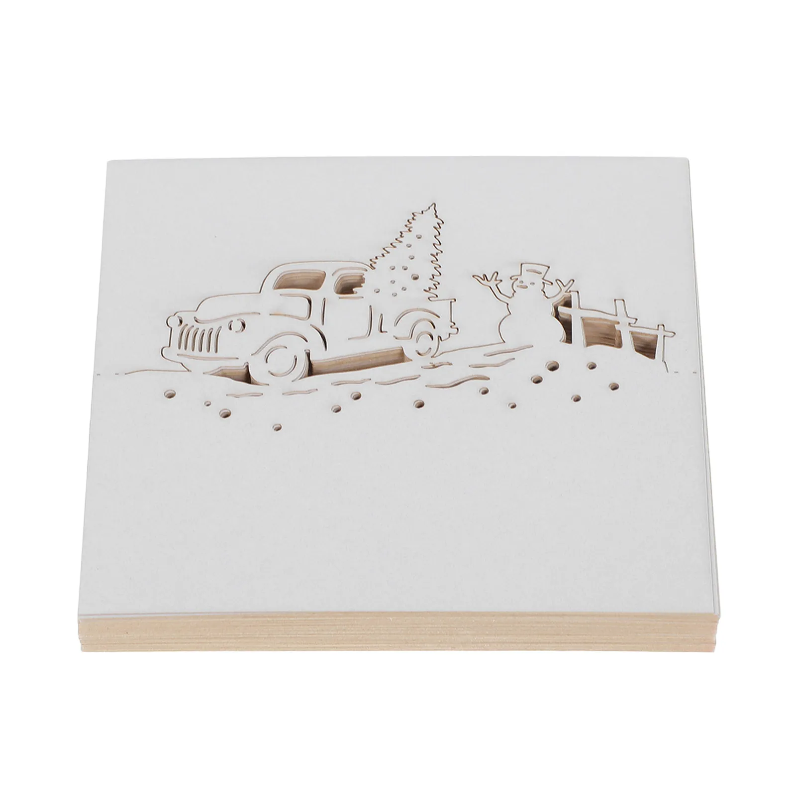 50Pcs Christmas Place Cards Hollow Tree Snowman Design Blank Paper Party Seating Tent Cards Wedding Table Place Names for Tables