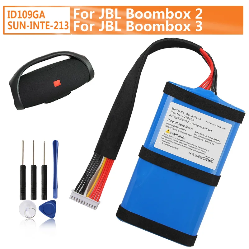 Rechargeable Lithium Battery ID109GA SUN-INTE-213 For JBL Boombox 2 JBL Boombox 3 10400mAh