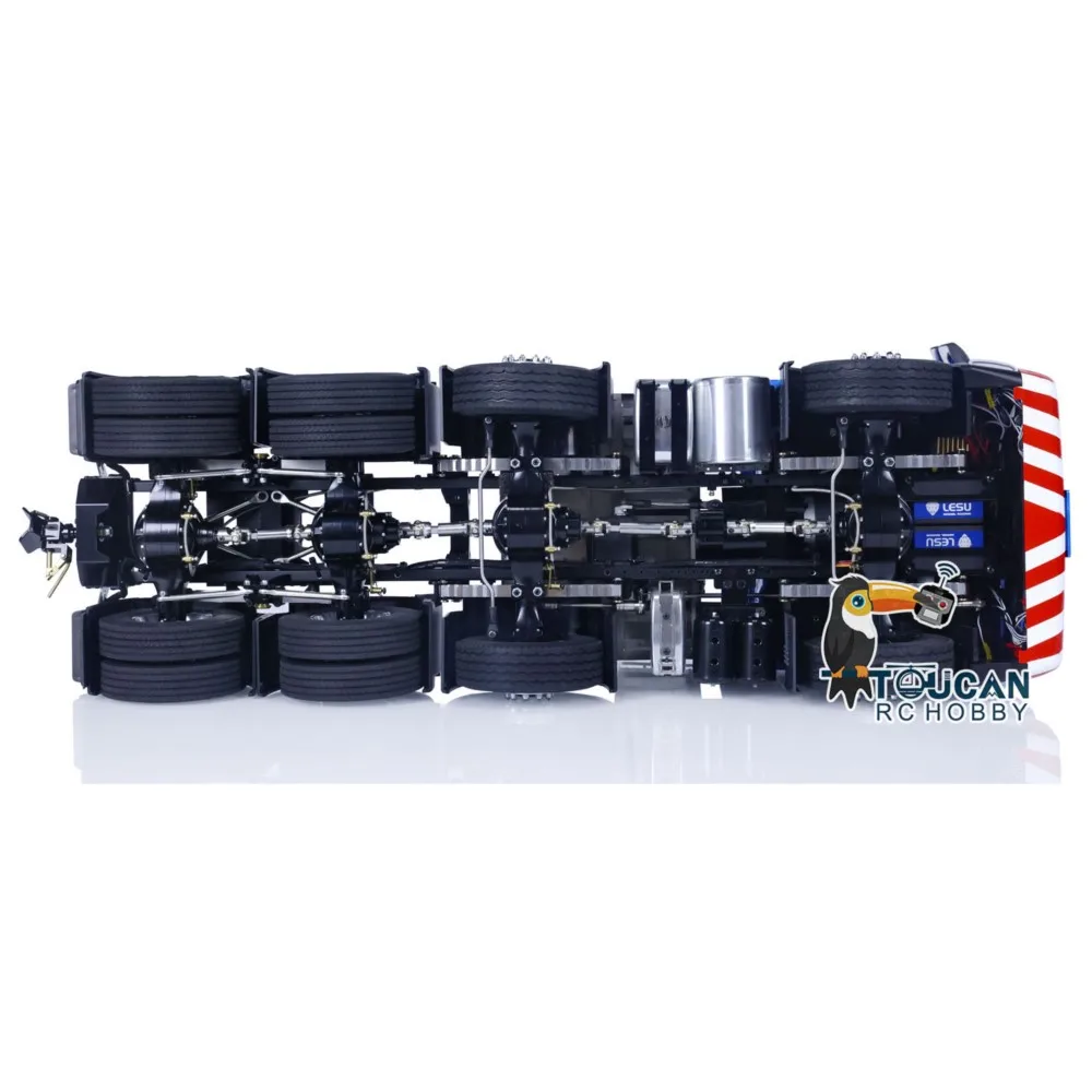 1/14 LESU chasis de Metal RC Tractor camión 8x8 RTR DIY pintado acabado Control remoto luces de sonido de coche para regalos de niños THZH1649