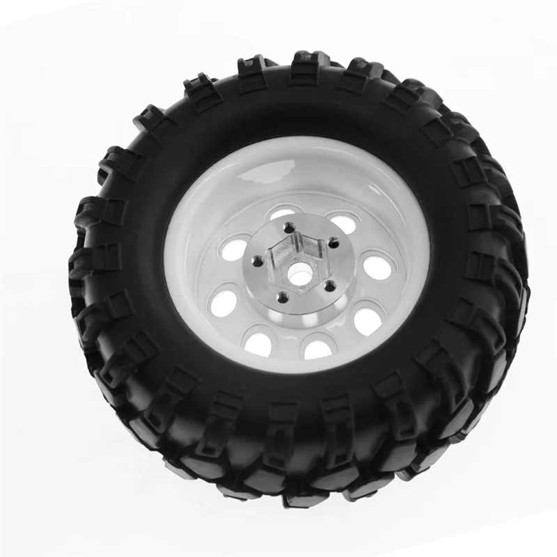

BEDW-4Pcs 93Mm Metal 1.9Inch Beadlock Wheel Rim Rubber Tire Set For 1/10 RC Crawler Car Traxxas,8 Holes 12Mm Adapter Parts