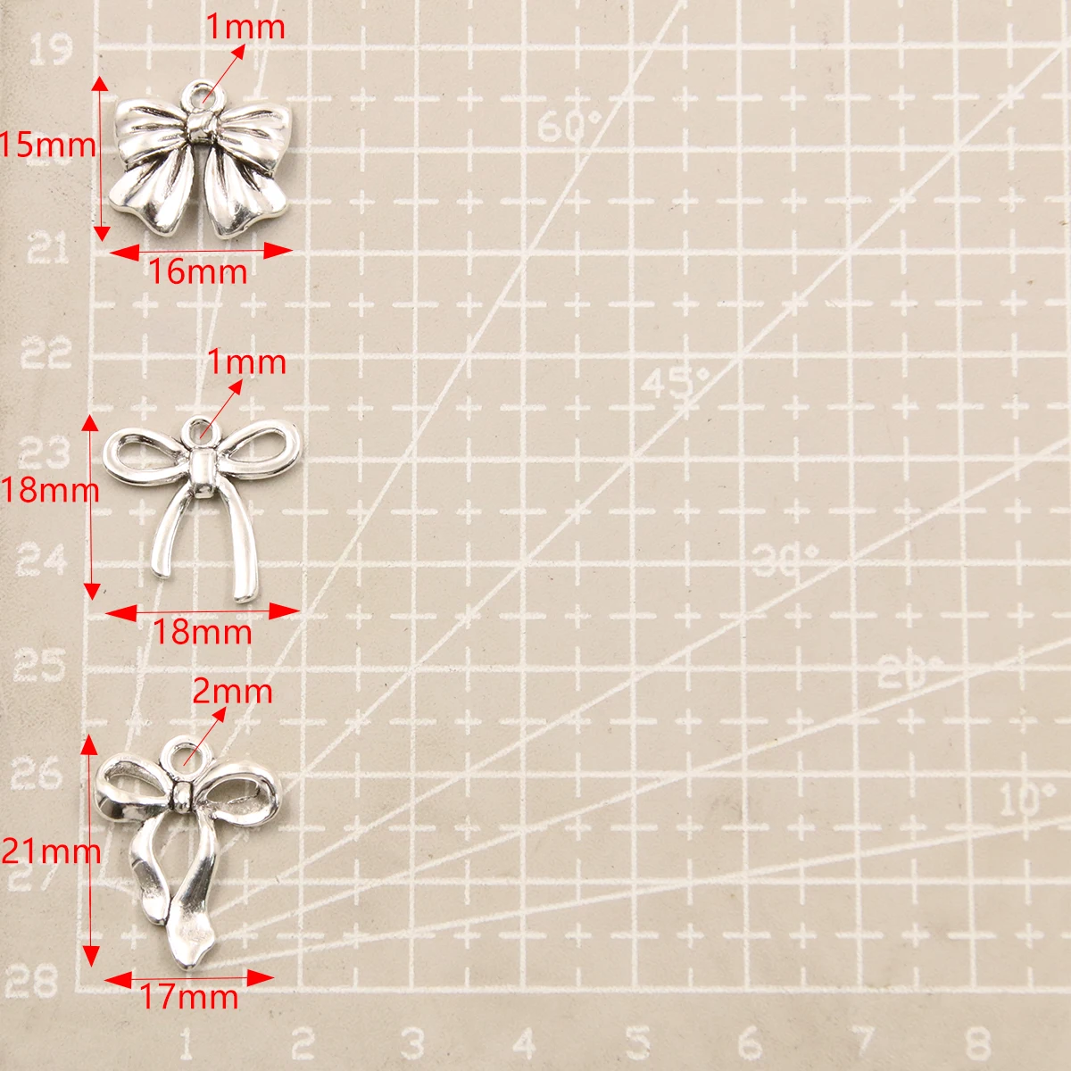 20Pcs 13 Style Metal Alloy Cute Hollow Bow Charms Holiday Gifts Pendants For Jewelry Making DIY Handmade Craft