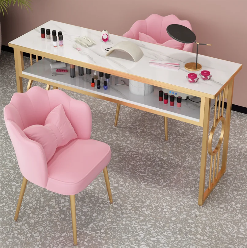 

Manicure Table and Chair Set Marble Japanese Style Minimalist Style Single and Double Light Luxury Manicure Table