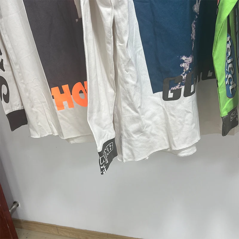 Saint xxx تي شيرت رجالي برقبة مستديرة ، كلاسيكي ، كاجوال ، قطن ، أكمام طويلة ، موضة الشارع ، خريف