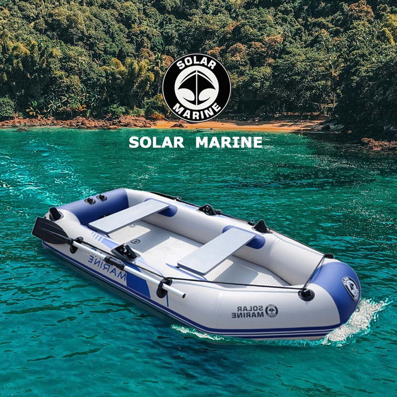 7.5ft 3 Person Inflatable Boat, Inflatable Kayak, Rubber Yacht with Air Deck Floor for Fishing Swimming Pool Lake River Ocean