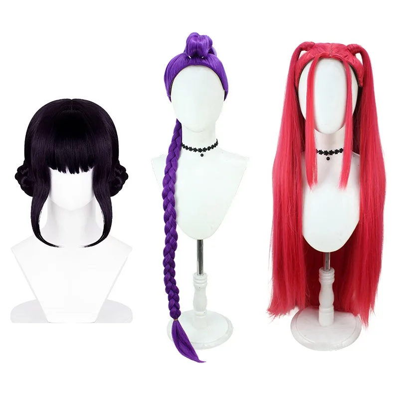 Costume de Cosplay Huntrix Mira Rumi Zoey, chasseurs de démons KPop, uniforme de scène en or noir, perruque pour femmes, tenues de fête d'halloween