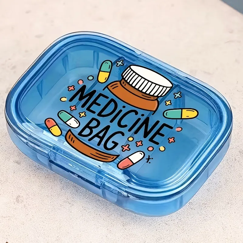 Mini Portable Pill Organizer with Daily Dividers - Dustproof Plastic Storage Box for Pocket Wallet Travel Work Essential