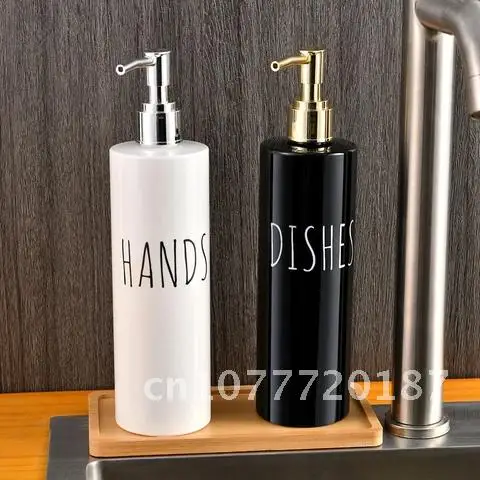 420ml Soap Dispenser Bottle Kitchen Sink Hand Soap Dish Bathroom Shampoo Body Wash Refillable Bottle