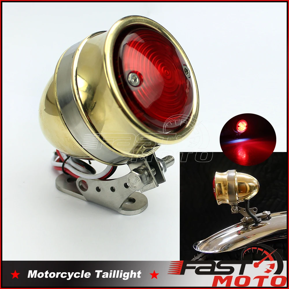 Retro Taillight Universal Cafe Racer Vintage Taillight LED Brake Stop Lamp Motorcycle Bike Tail Light For Harley Honda Scrambler