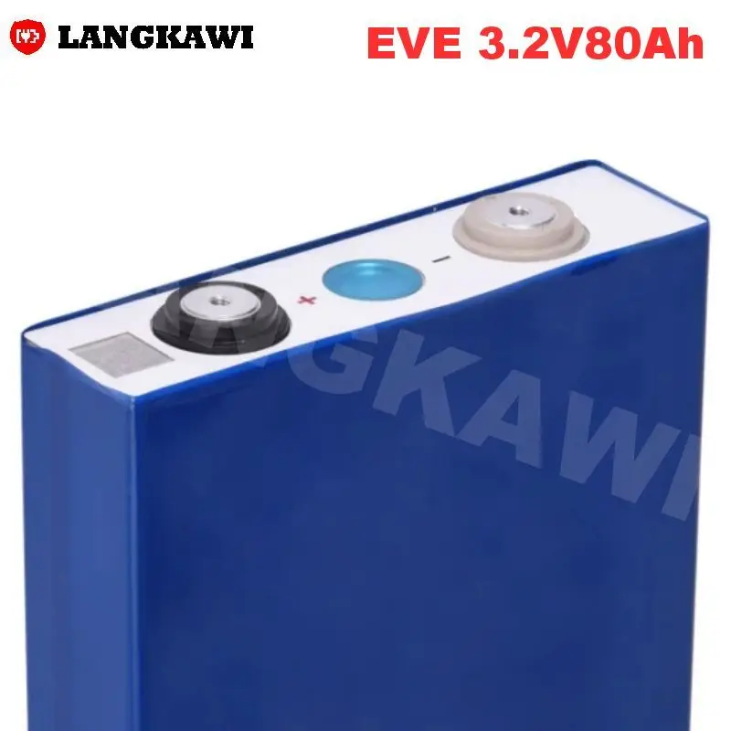 EVE 3.2V 80Ah LF80 LiFePO4 LFP Rechargeable Battery Cells with M6 Threaded Hole for Electrical Vehicle EVbus