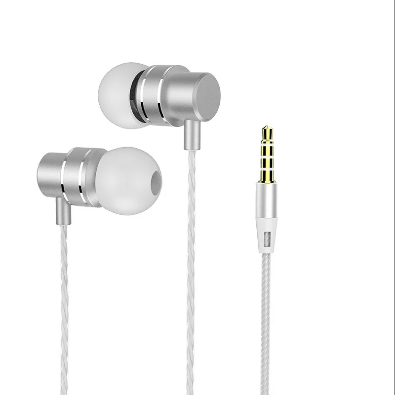 Casque de jeu intra-auriculaire filaire pour téléphones mobiles et ordinateurs, casque en métal pour basses lourdes avec microphone