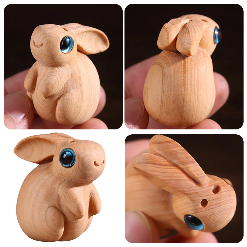 

Creative Wooden Rabbit Keychain Jewelry Exquisite Pendant DIY Decor Accessories Cliff Retro Car Bedroom Office Hanging