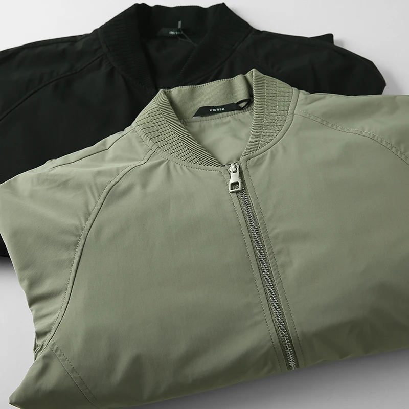 

Simplified Japanese Sle 3D Tailoring Men's Spring Autumn Color Versatile Commute Baseball Collar Pilot Jaet Coat