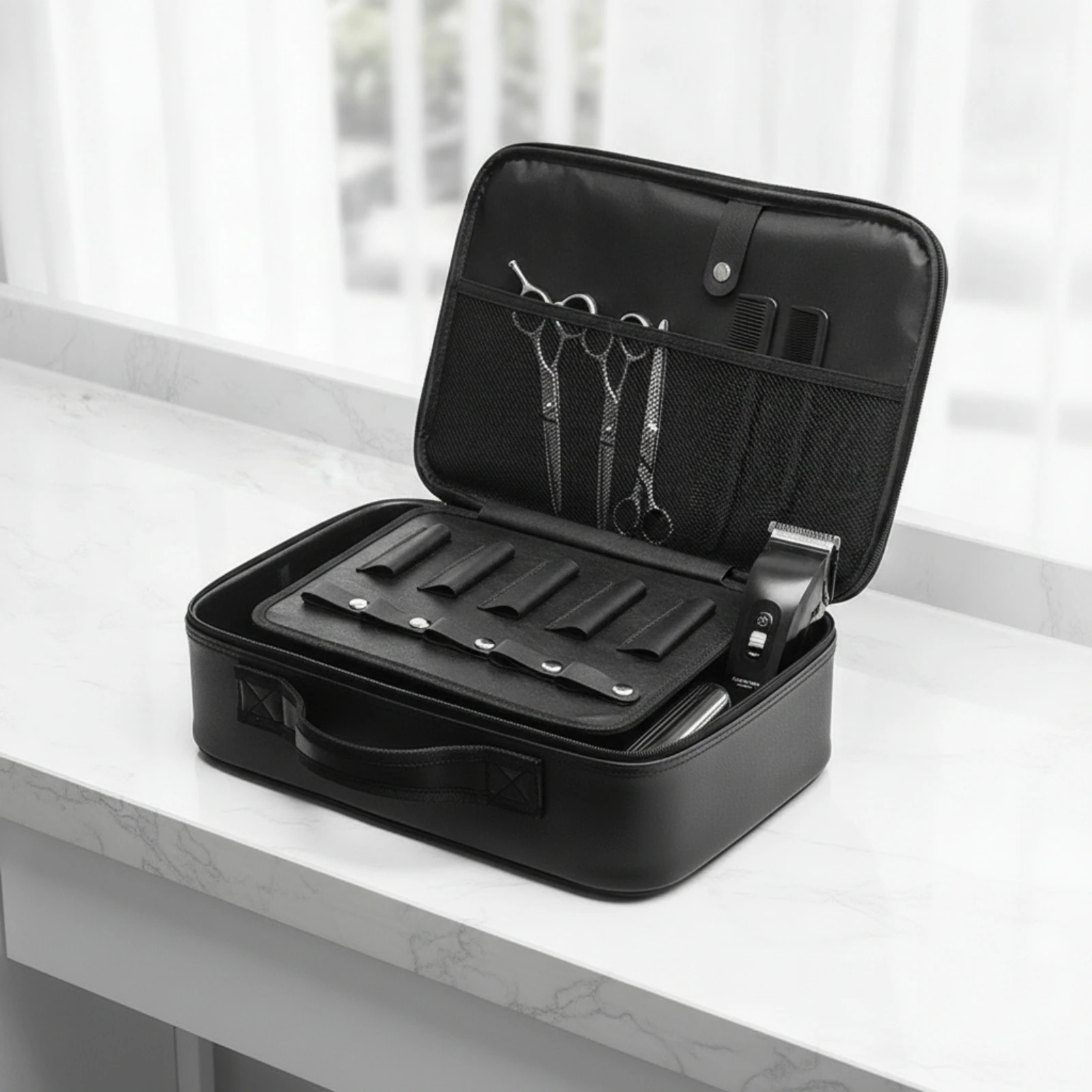 Hairdressing Tool Case Professional Barber Tool Case Hair Styling Accessories Organizer Multi Compartment Multiple Pockets