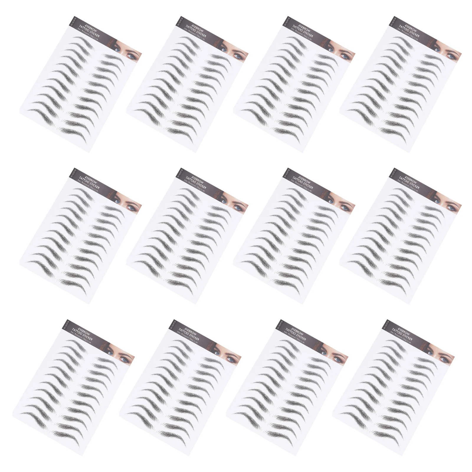 12 vellen waterdichte wenkbrauwstickers wegwerp kunstmatige stencils vormgeven overdracht wenkbrauwen langdurig gemakkelijk te gebruiken