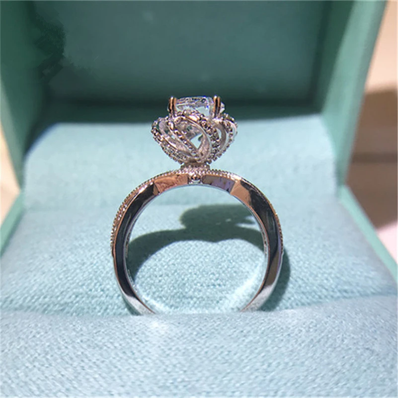 CC Marriage Rings For Women White Gold Plated Wedding Engagement Fine Jewelry Palace Luxury Temperament Party Accessories CC1341