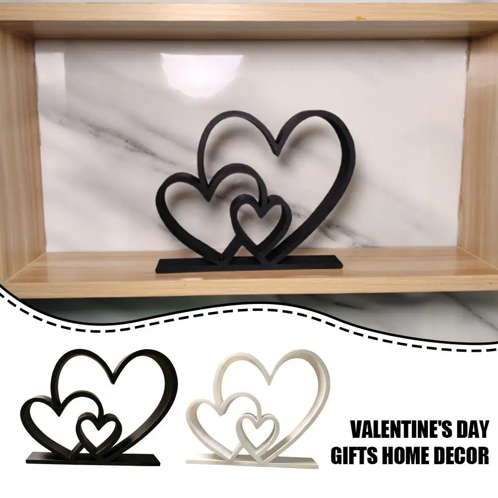 Herz-Skulptur Valentinstagsgeschenk Schwarz-Weiß Modernes Design Bücherregal Desktop-Dekoration Wohnkultur Kunst Minimalistische Hochzeitsdekoration