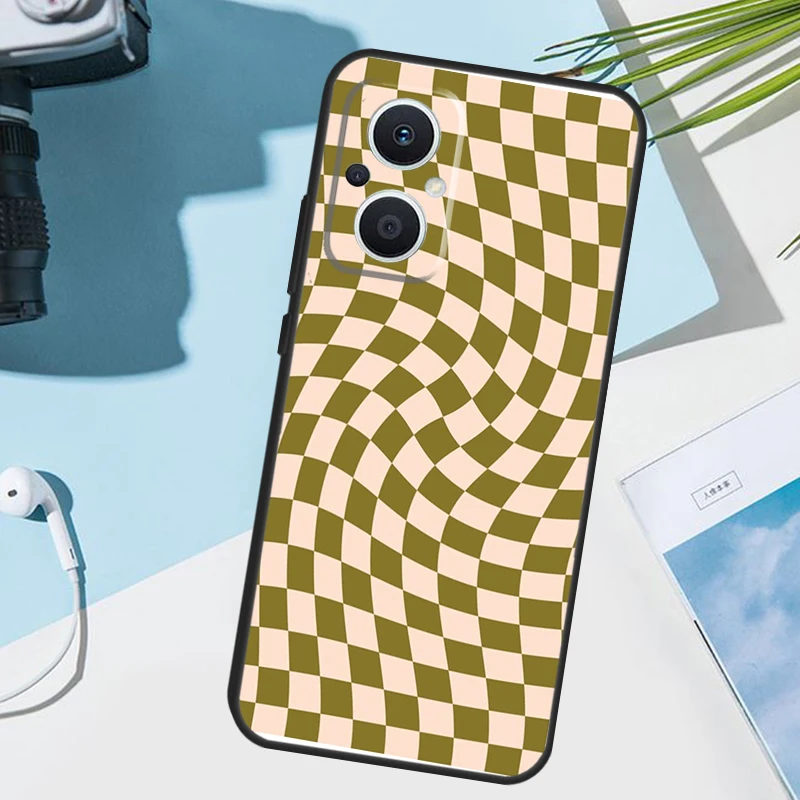 Check Orange Green Moss Twist Case For OPPO Find X9 Ultra X5 X6 X8 Pro Cover For OPPO Reno 15 F 13 12 11 10 14 Pro 7 8 Lite