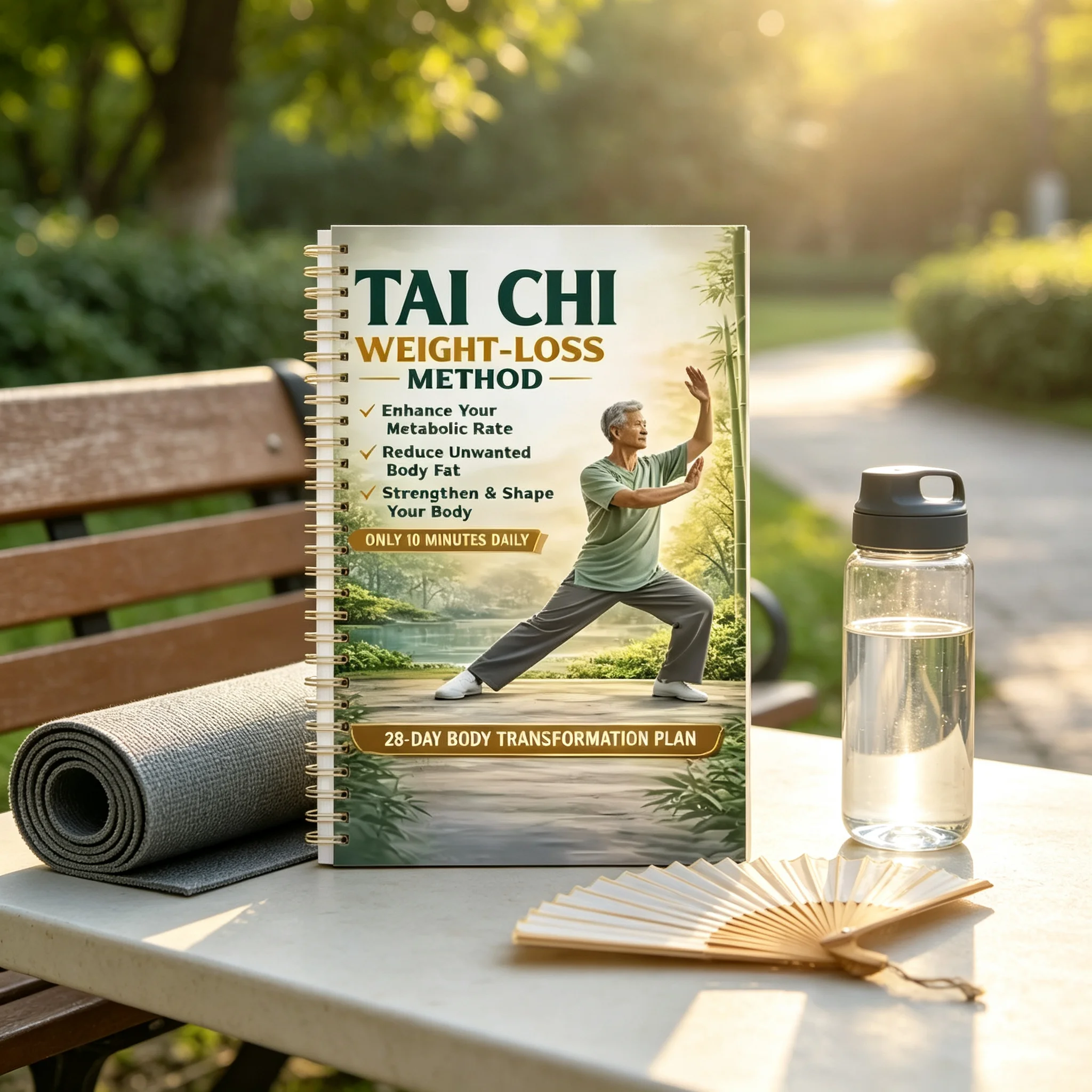 28 Day Tai Chi Weight Loss Method Book Gentle 10 Minute Daily Workout Plan for Seniors Body Transformation Guide