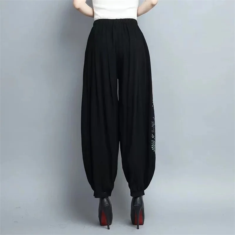 6XL 7XL 8XL Large Size Women Lantern Pants Spring Summer New Loose, High Waist Casual Ankle-Length Trousers Feminina Pantalons