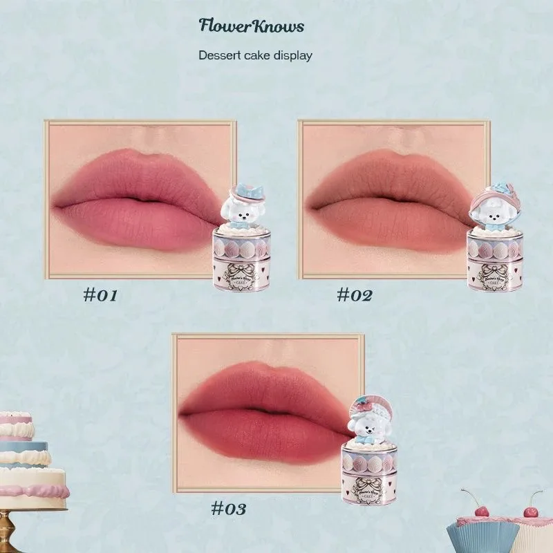 FlowerkWindows Never's Shop Collection Lip Romige Matte Lippenstift Natuurlijke Fluwelen Afwerking Hydraterende Vitamine E Make-up Set Lip Modder