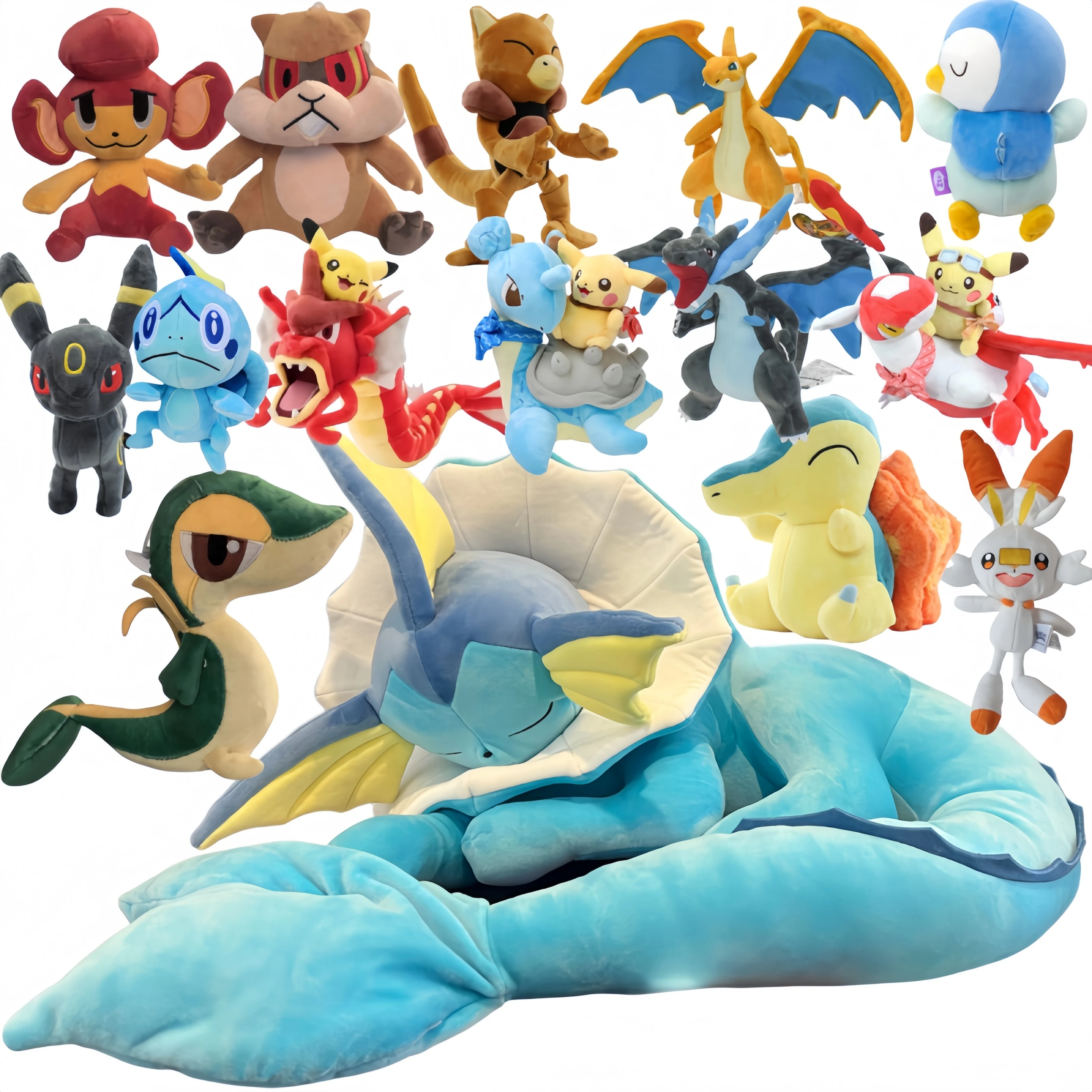 Pokemon Abra Patrat Snivy Pansear Plush Toy Pikachu Riding Gyarados Lapras Charizard Pikachu Scorbunny Piplup Stuffed Doll Gifts