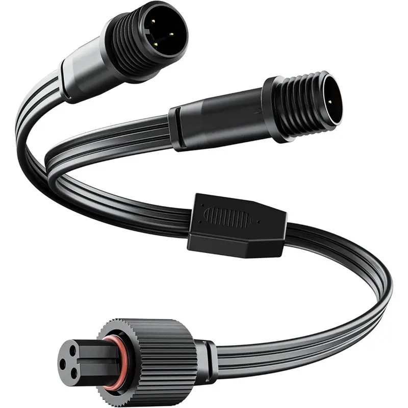 Divisor de conector Y para série de luzes externas permanentes Govee, cabo de extensão para H705A H705B H705C, 1 fêmea para 2