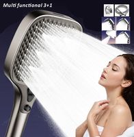 New 4 Modes Filter Shower Head 17.5CM Big Panel Bathroom High Pressure Water Saving Rainfall Showerhead Square Shower Nozzle