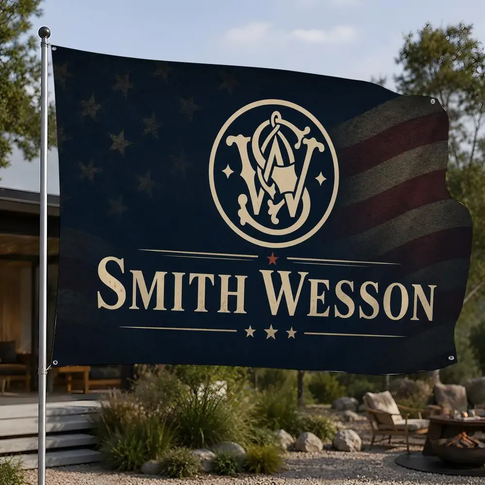 GUN Smith Wesson Flags Flags, Room, Dormitory, Camping, Party, Home Decor Gifts