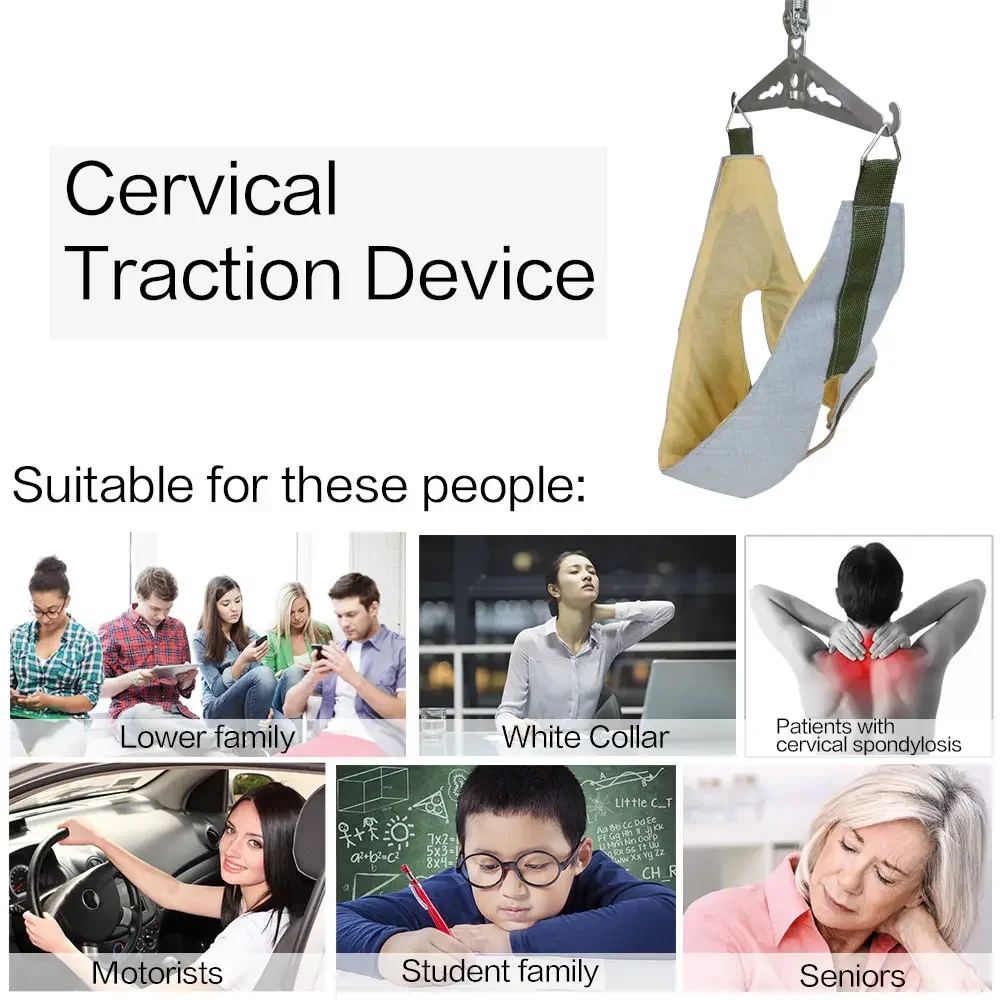 Cintura di trazione cervicale Fascia per barella per il collo Recupero delle vertebre Cinghie di fissaggio elastiche per il collo Terapia per bambini adulti Assistenza sanitaria